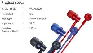 Redmi earphone high definition dynamics bass
