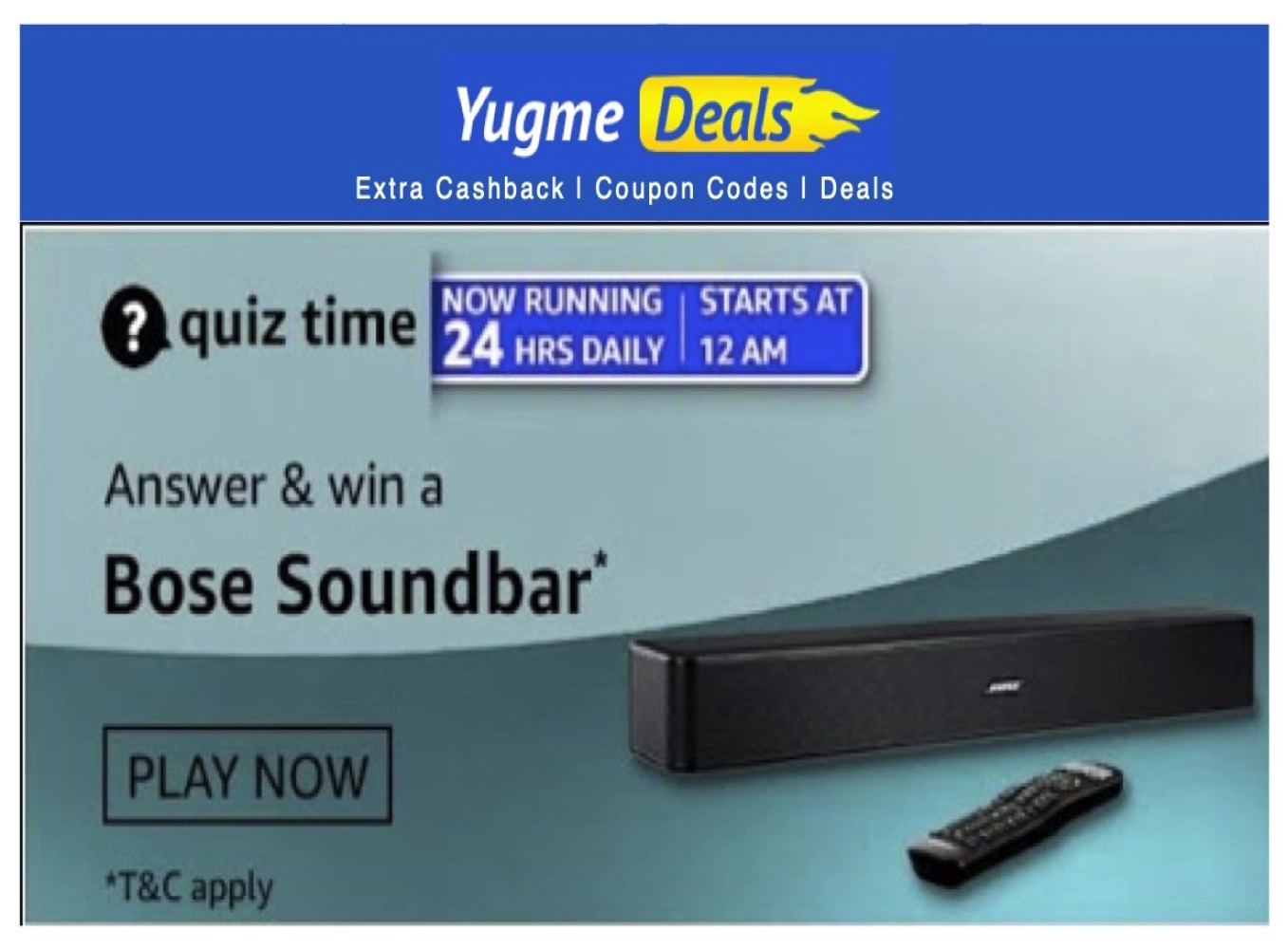 AMAZON QUIZ CONTEST: 4 MAR, 2021 - ANSWER TODAY FOR THE QUESTIONS AND GET A CHANCE TO WIN BOSE SOUNDBAR