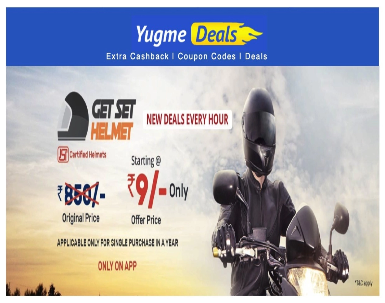 Droom Get Set Helmet Sale - Buy Helmet from Rs.9 only on 10th March at 10Am to 6Pm