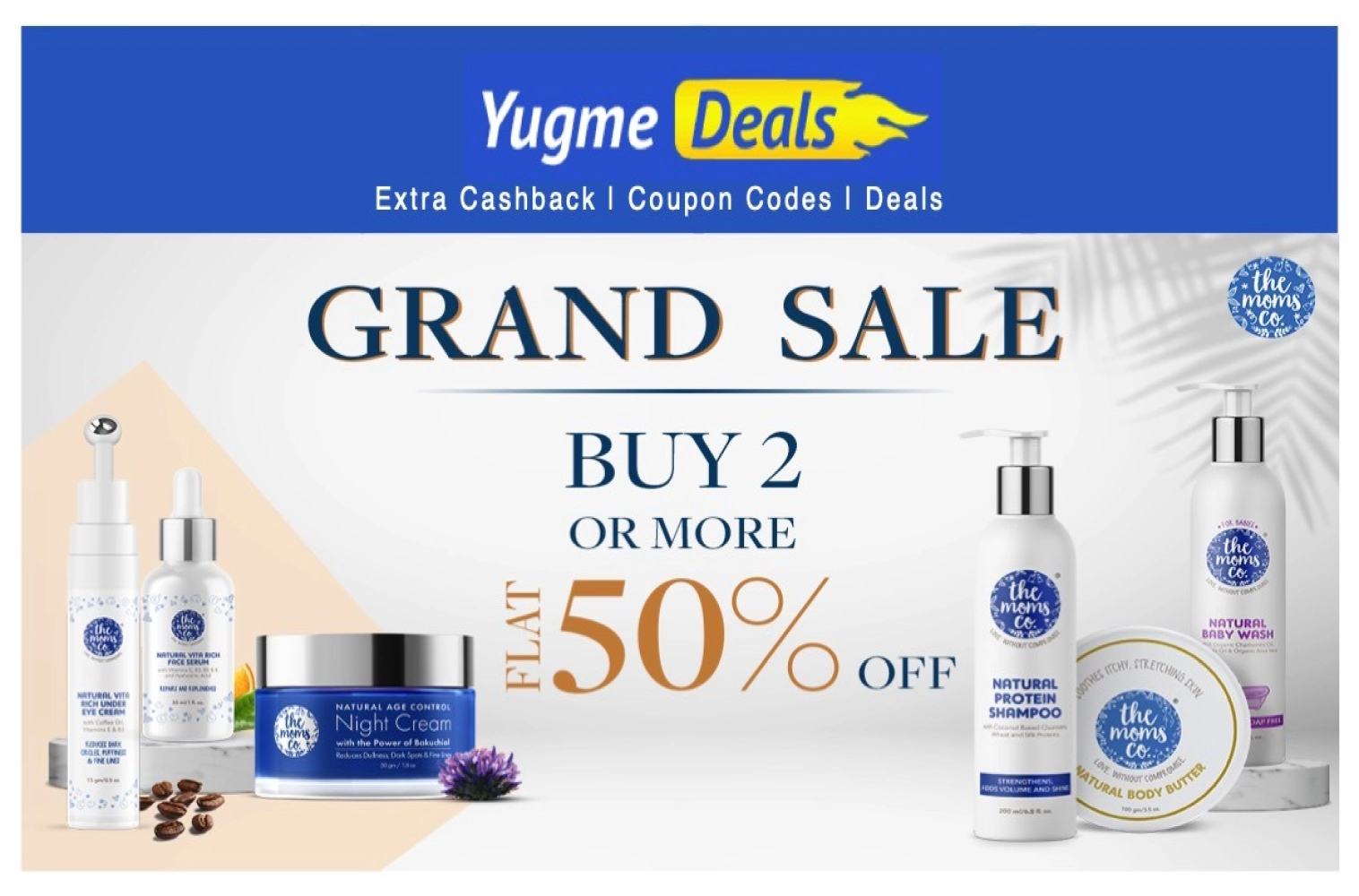 THE MOMS CO GRAND SALE BUY 2 OR MORE GET FLAT 50% OFF