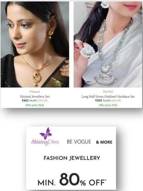 80% 0ff on fabulous range of women’s fashion jewellery