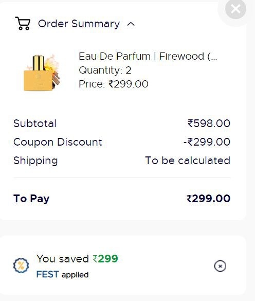 Buy 2 Eau De Parfum | Firewood (30 ML) for 299 only  Code: FEST
