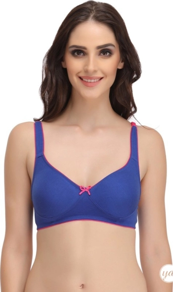 clovia byclovia non-wired t-shirt bra with layered cups women t-shirt non padded bra(blue) BR0584P08